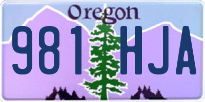 OR license plate 981HJA