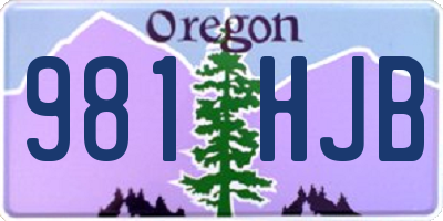 OR license plate 981HJB