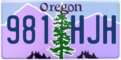 OR license plate 981HJH