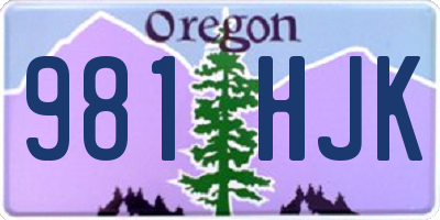 OR license plate 981HJK