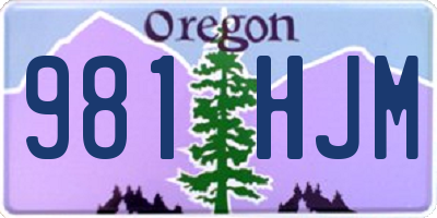 OR license plate 981HJM