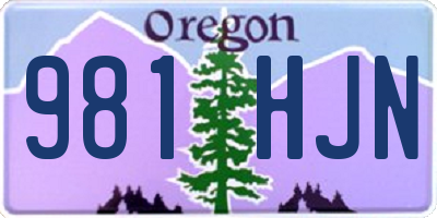 OR license plate 981HJN