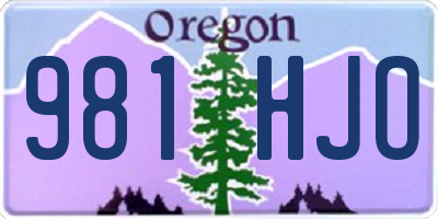 OR license plate 981HJO