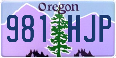 OR license plate 981HJP