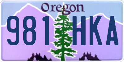 OR license plate 981HKA