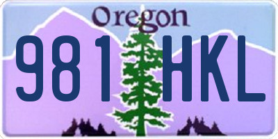 OR license plate 981HKL