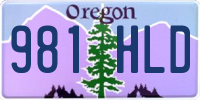 OR license plate 981HLD