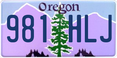 OR license plate 981HLJ