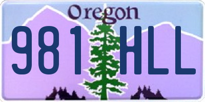 OR license plate 981HLL