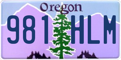 OR license plate 981HLM