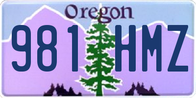 OR license plate 981HMZ