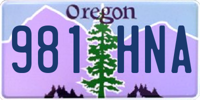 OR license plate 981HNA