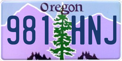 OR license plate 981HNJ