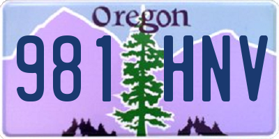 OR license plate 981HNV