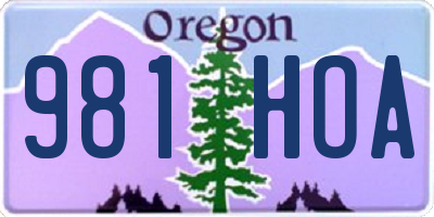 OR license plate 981HOA