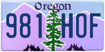 OR license plate 981HOF