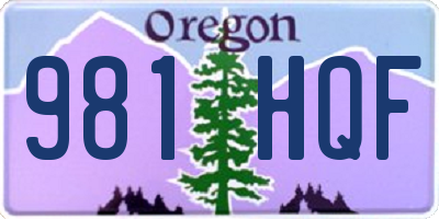 OR license plate 981HQF
