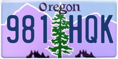 OR license plate 981HQK