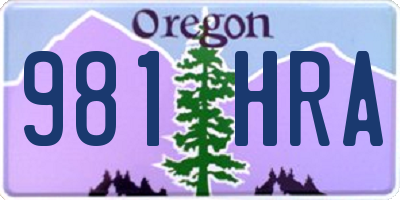 OR license plate 981HRA