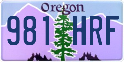 OR license plate 981HRF