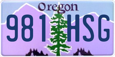 OR license plate 981HSG