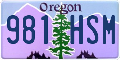 OR license plate 981HSM