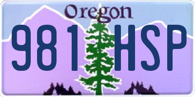 OR license plate 981HSP