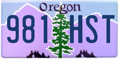 OR license plate 981HST