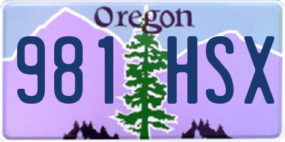 OR license plate 981HSX