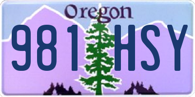 OR license plate 981HSY