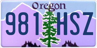 OR license plate 981HSZ