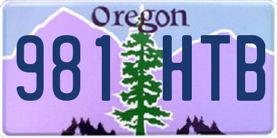 OR license plate 981HTB