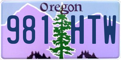 OR license plate 981HTW