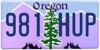 OR license plate 981HUP