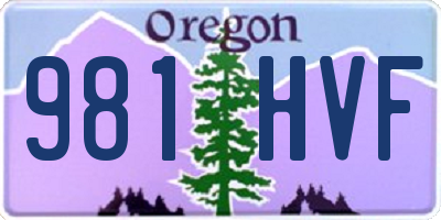 OR license plate 981HVF