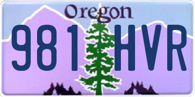 OR license plate 981HVR
