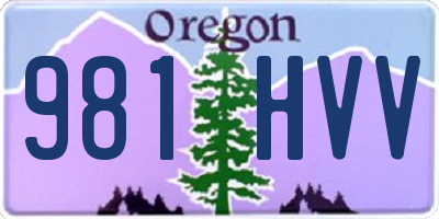 OR license plate 981HVV