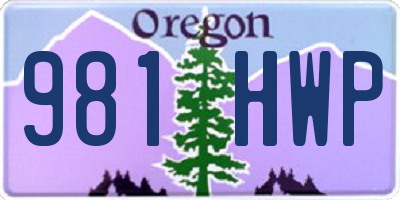 OR license plate 981HWP