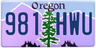 OR license plate 981HWU
