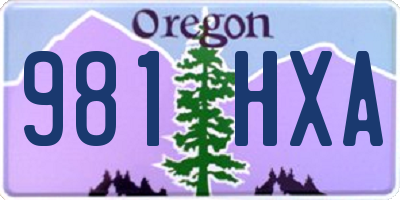 OR license plate 981HXA