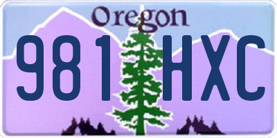 OR license plate 981HXC