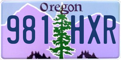 OR license plate 981HXR