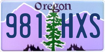 OR license plate 981HXS