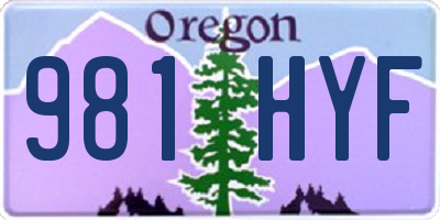 OR license plate 981HYF