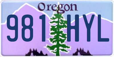 OR license plate 981HYL