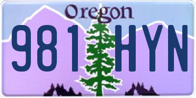 OR license plate 981HYN