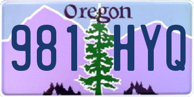 OR license plate 981HYQ