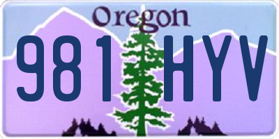 OR license plate 981HYV