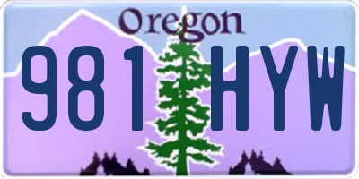 OR license plate 981HYW