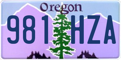 OR license plate 981HZA